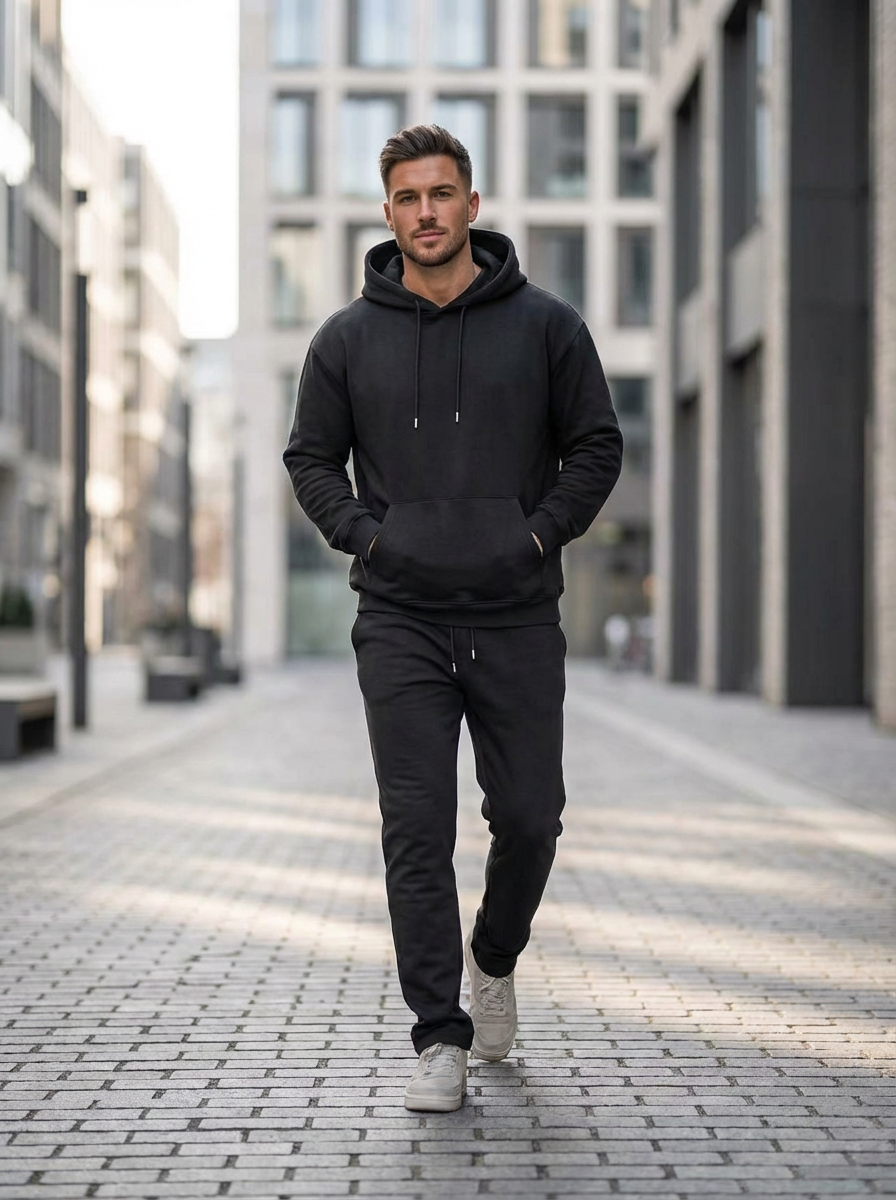 Regular-Fit Black Joggers